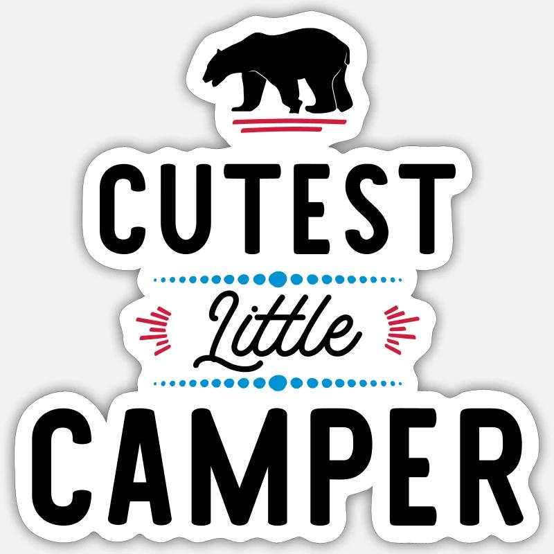 campeur - Sticker taille S (10 x 10 cm) - blanc mat
