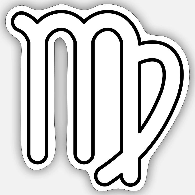 Jungfrau Sternzeichen Sternbild Tierkreiszeichen - Sticker Größe S (10 x 10 cm) - Mattweiß