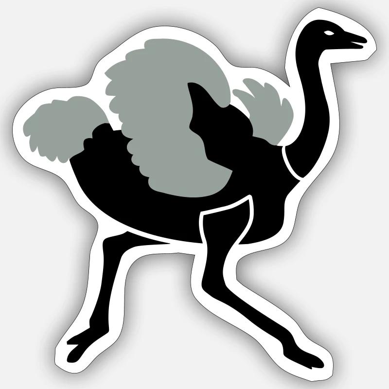 Strauss - Sticker Größe S (10 x 10 cm) - Mattweiß