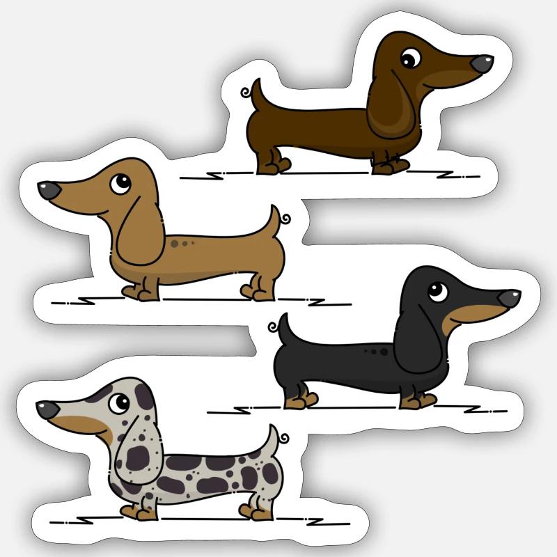 Teckels Sticker taille S (10 x 10 cm)