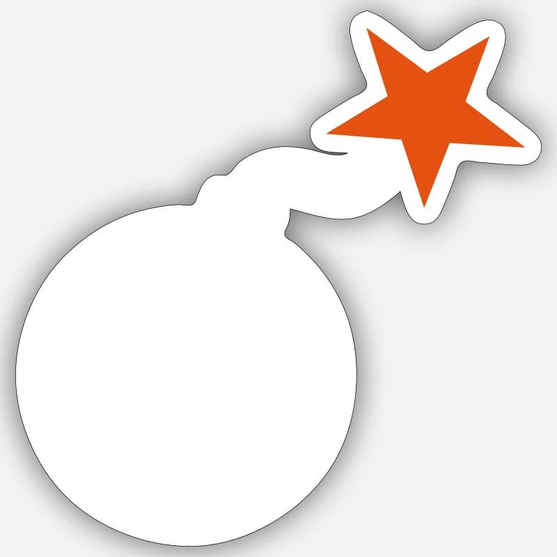 Icône de forme étoile bombe dynamite Sticker taille S (10 x 10 cm)