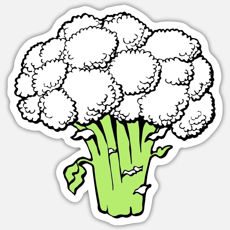 Brokkoli - Sticker Größe S (10 x 10 cm) - Mattweiß