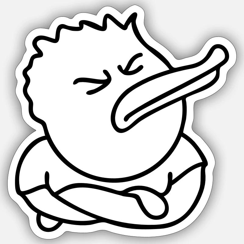 Offended Duck - Sticker Größe S (10 x 10 cm) - Mattweiß
