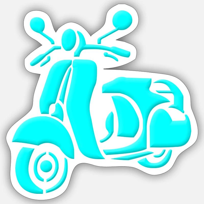 Retro Roller - Sticker Größe S (10 x 10 cm) - Mattweiß