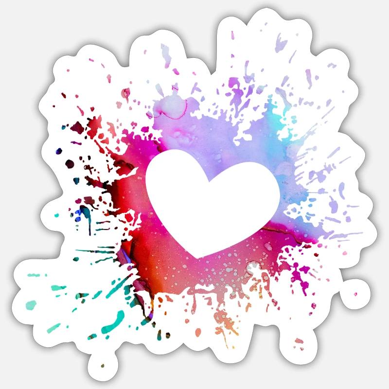 Des éclaboussures de couleur colorées Sticker taille S (10 x 10 cm)