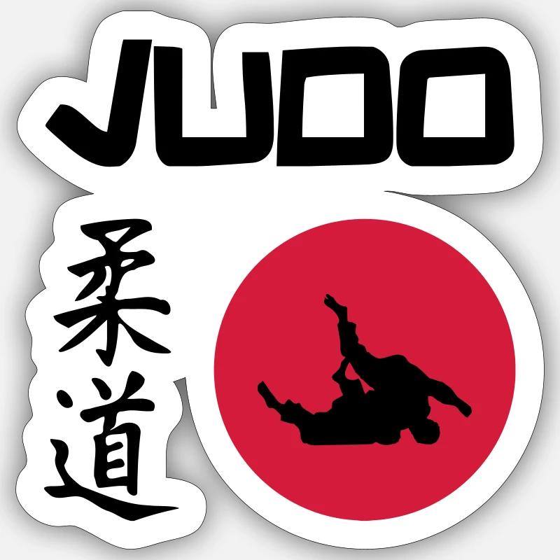 Judo - Sticker taille S (10 x 10 cm) - blanc mat