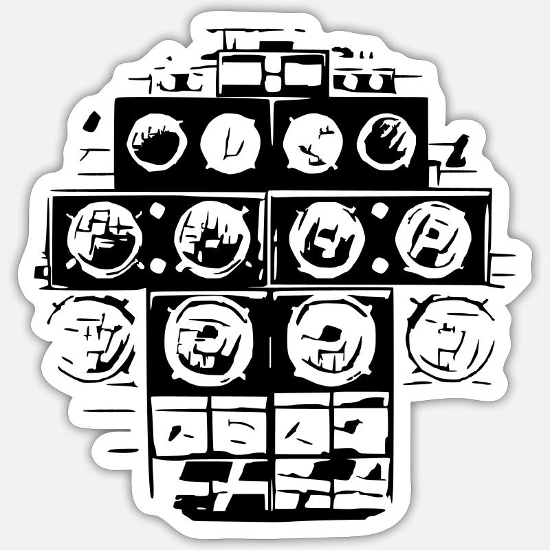 soundsystem10 - Sticker taille S (10 x 10 cm) - blanc mat