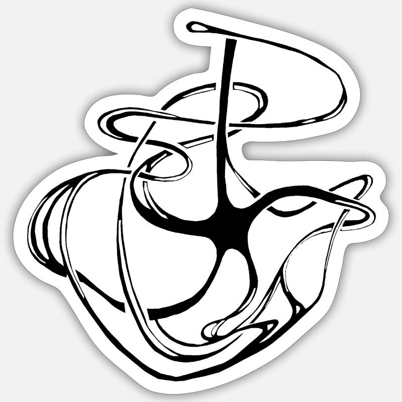 tattoo-SternAnker, Muster, Pattern - Sticker Größe S (10 x 10 cm) - Mattweiß
