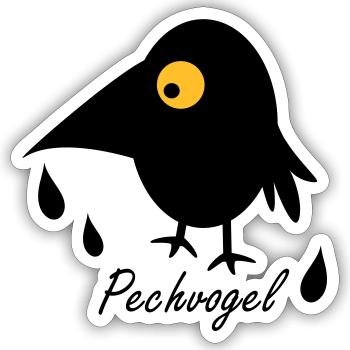 Malchanceux - Sticker taille S (10 x 10 cm) - blanc mat - Devant