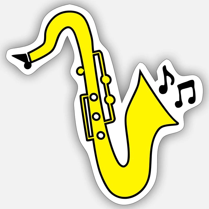 Saxophon - Sticker Größe S (10 x 10 cm) - Mattweiß