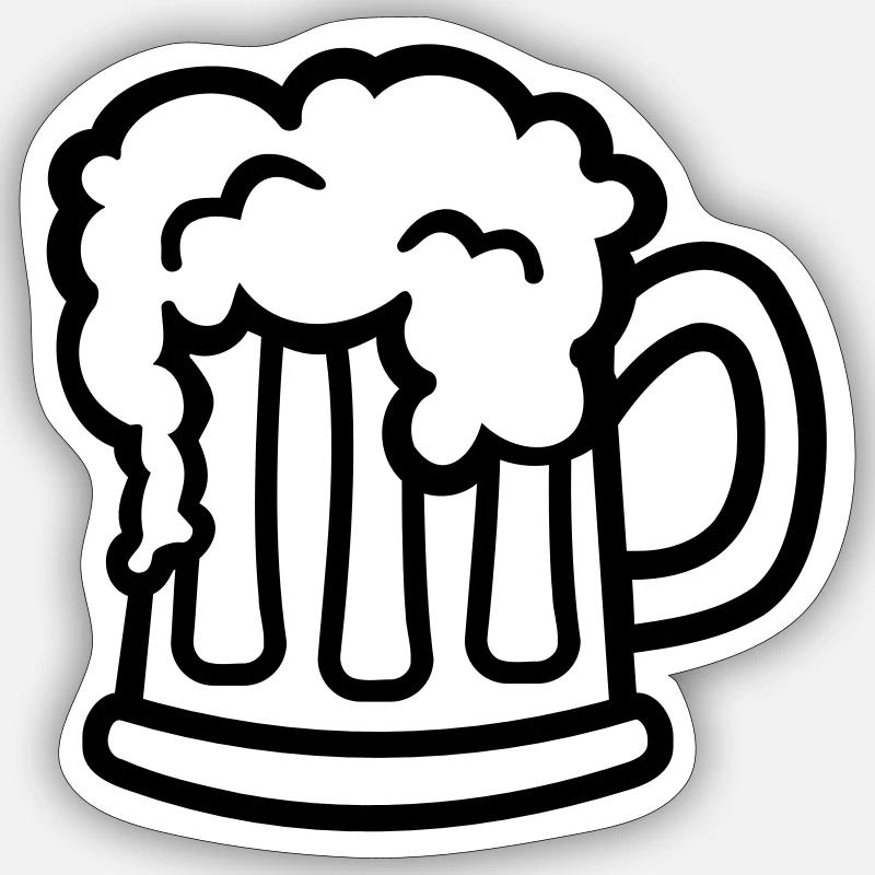Bier - Sticker Größe S (10 x 10 cm) - Mattweiß