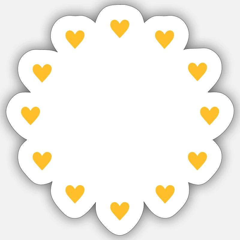 Symbole de l’Europe, cœurs, drapeau étoilé de l’UE - Sticker taille S (10 x 10 cm) - blanc mat