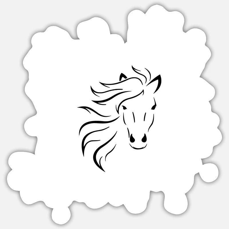 Pferd - Sticker Größe S (10 x 10 cm) - Mattweiß