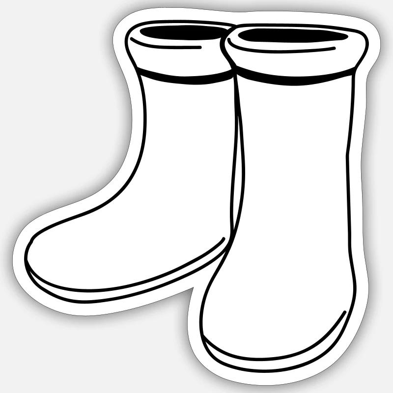 gummistiefel - Sticker size S (10 x 10 cm) - white matte