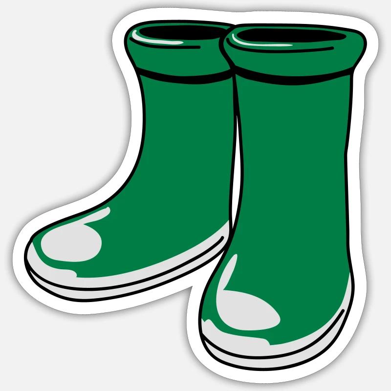 gummistiefel - Sticker taille S (10 x 10 cm) - blanc mat