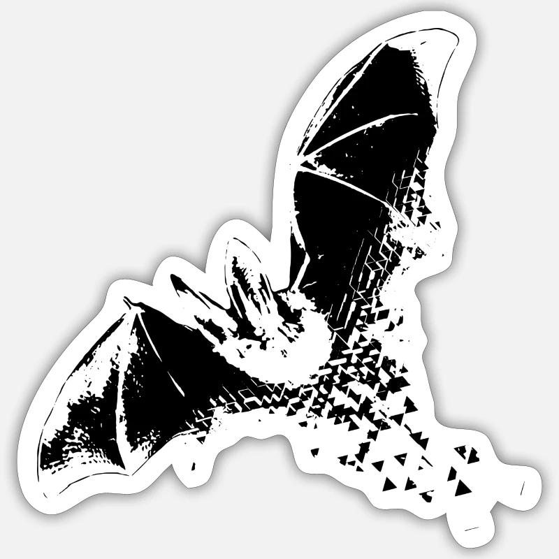 Bat - Sticker taille S (10 x 10 cm) - blanc mat