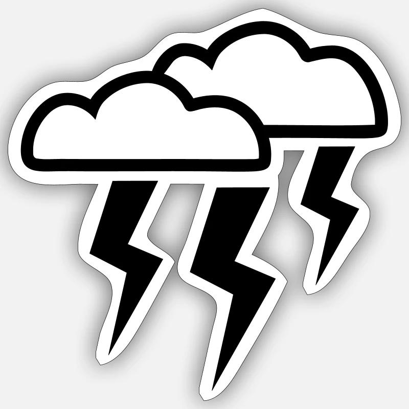 Gewitter - Sticker Größe S (10 x 10 cm) - Mattweiß