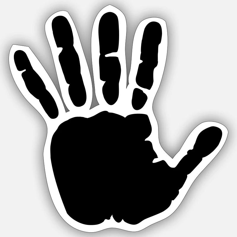 Main - Sticker taille S (10 x 10 cm) - blanc mat