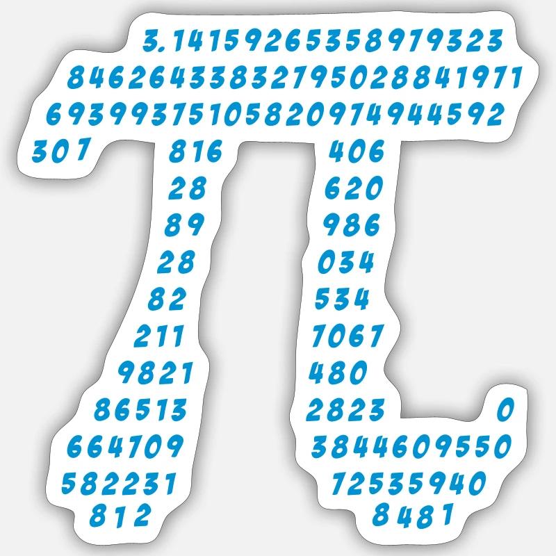 Math Pi science π mathematics irrational circle - Sticker size S (10 x 10 cm) - white matte