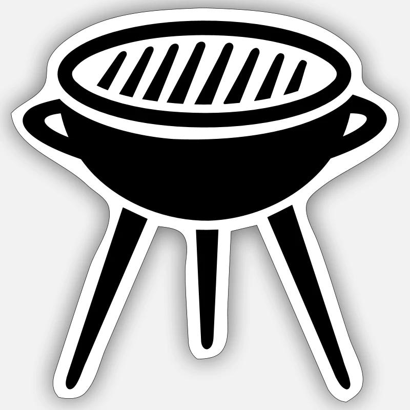 Grill - Sticker Größe S (10 x 10 cm) - Mattweiß