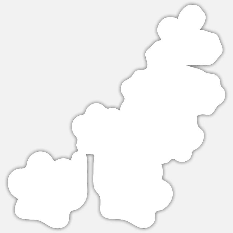 Empreintes de pattes - Sticker taille S (10 x 10 cm) - blanc mat
