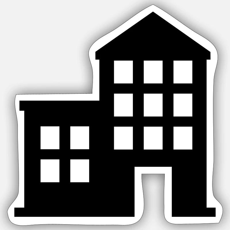 House - Sticker size S (10 x 10 cm) - white matte