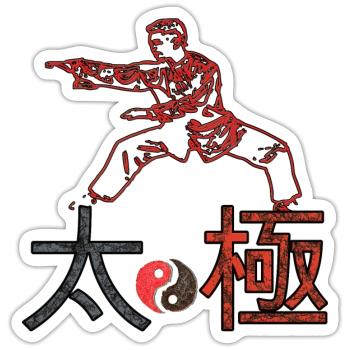 Taichi Kämpfer - Sticker Größe S (10 x 10 cm) - Mattweiß - Vorne