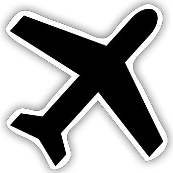 Flugzeug - Sticker Größe S (10 x 10 cm) - Mattweiß - Vorne