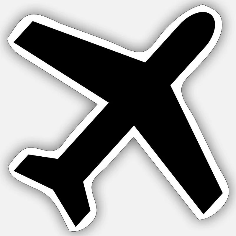 Airplane - Sticker size S (10 x 10 cm) - white matte