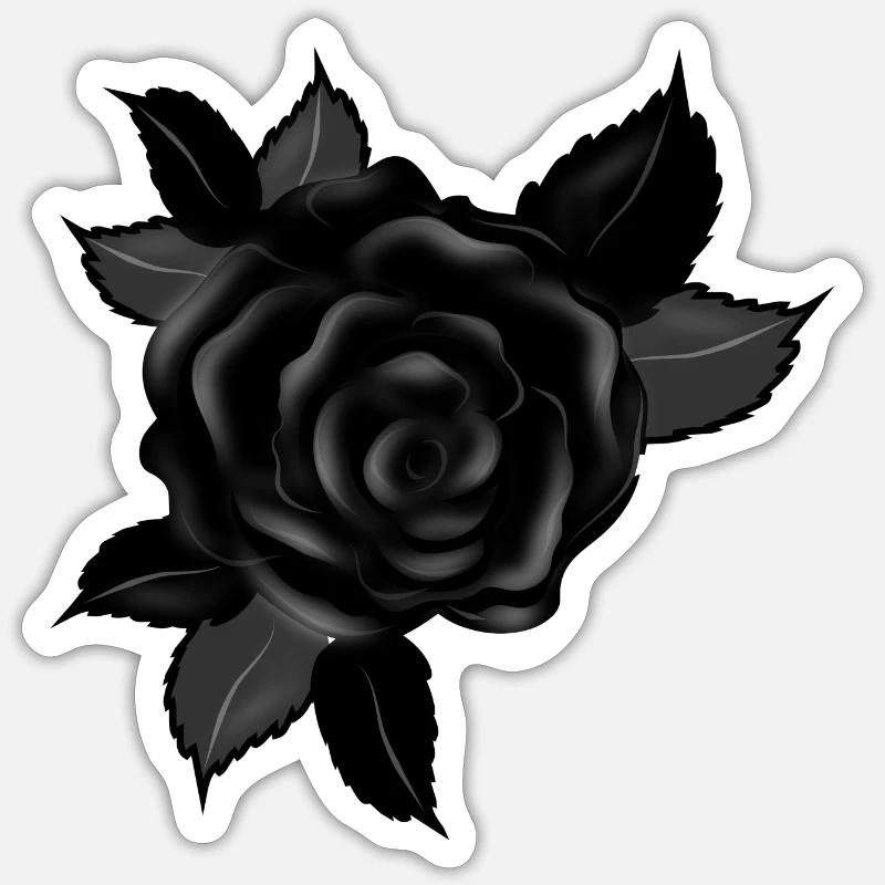 black gothic rose - Sticker size S (10 x 10 cm) - white matte
