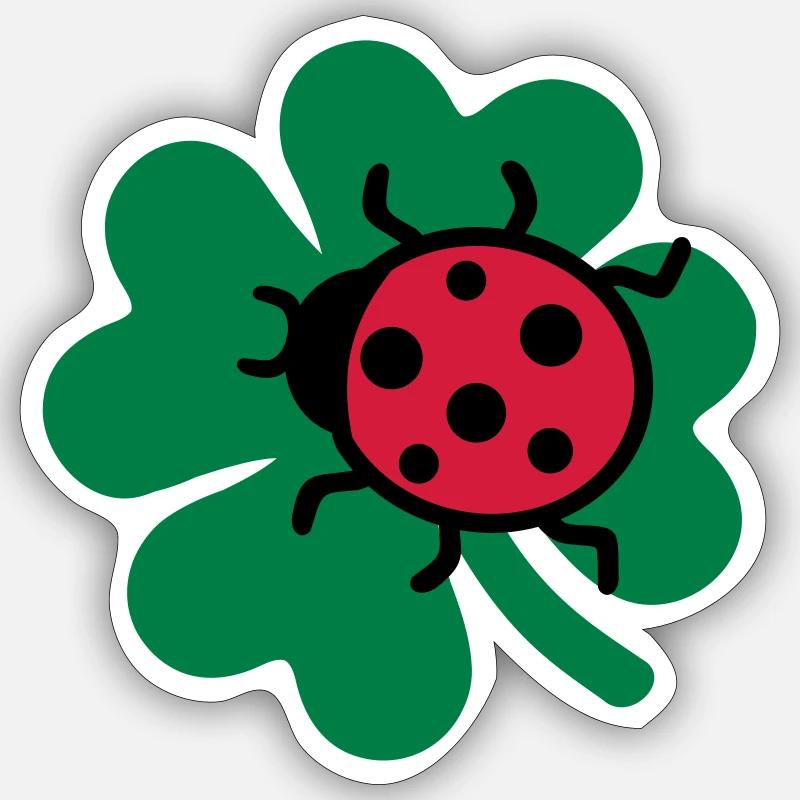 Coccinelle - Sticker taille S (10 x 10 cm) - blanc mat