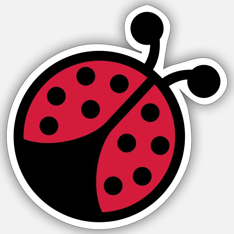 Coccinelle - Sticker taille S (10 x 10 cm) - blanc mat