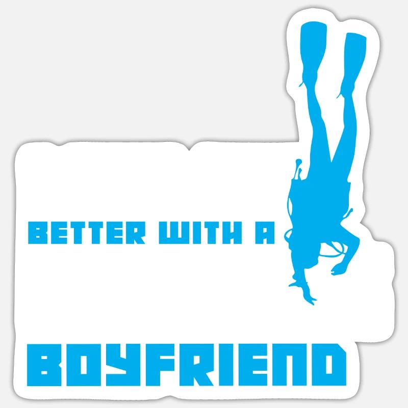 Relationship Gift Diving Girlfriend - Sticker size S (10 x 10 cm) - white matte