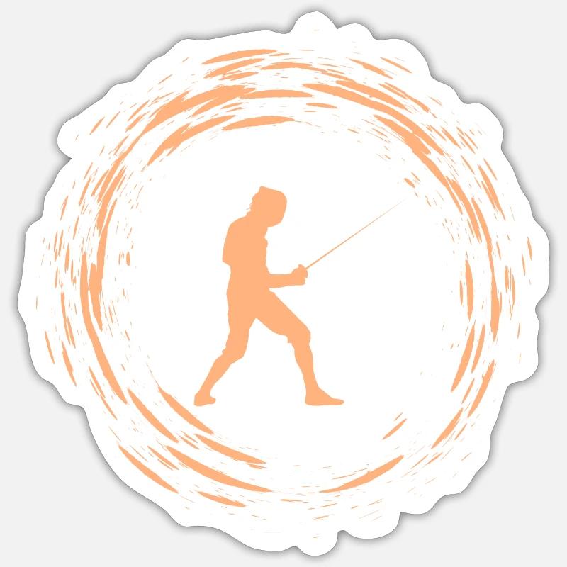 Fechten - Sticker Größe S (10 x 10 cm) - Mattweiß
