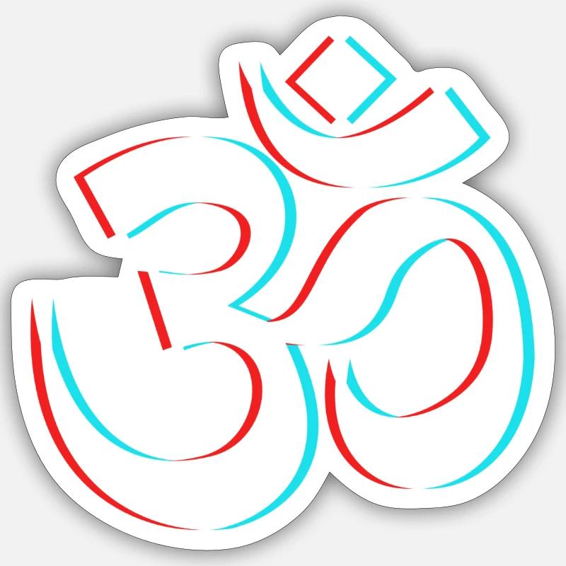 Goa Om Psytrance Psychedelic Geschenk - Sticker Größe S (10 x 10 cm) - Mattweiß