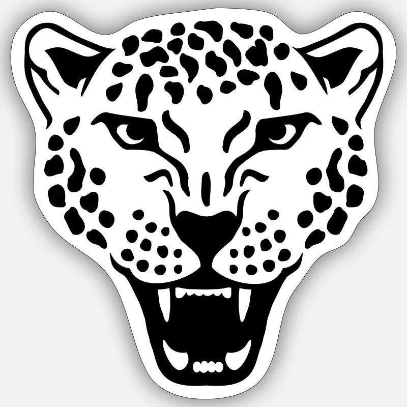 Leopard - Sticker taille S (10 x 10 cm) - blanc mat