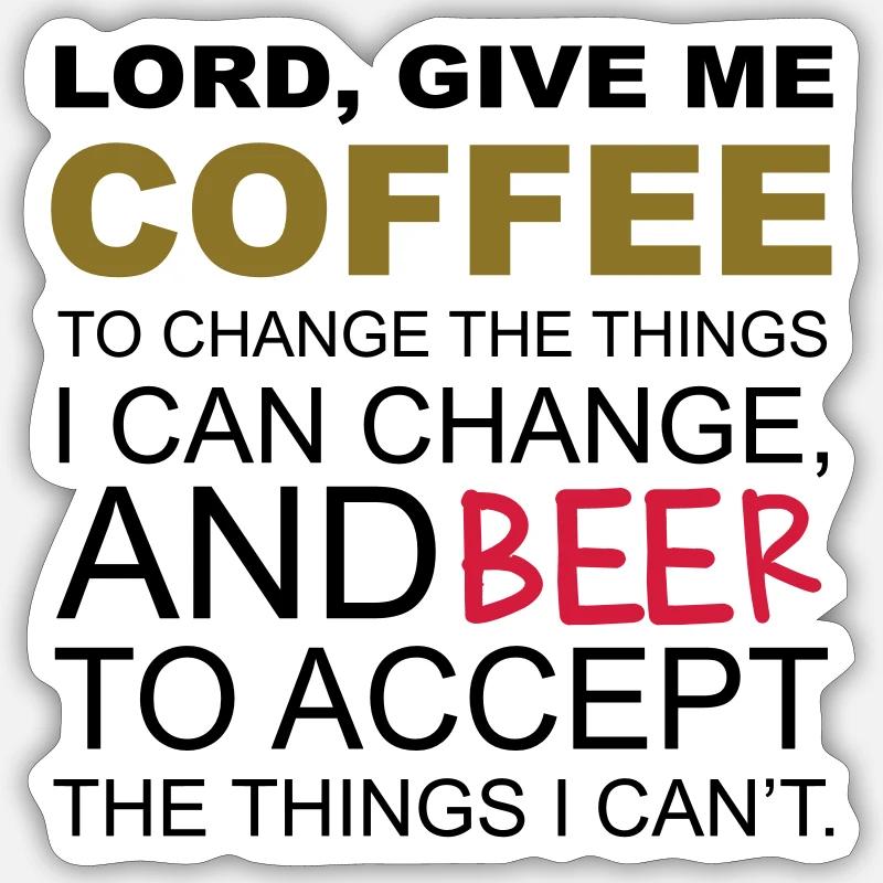Coffee & Beer - Sticker Größe S (10 x 10 cm) - Mattweiß