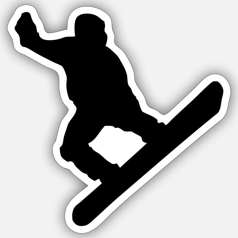 snowboarder - Sticker Größe S (10 x 10 cm) - Mattweiß