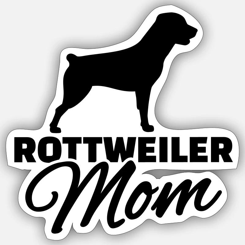 Rottweiler - Sticker Größe S (10 x 10 cm) - Mattweiß