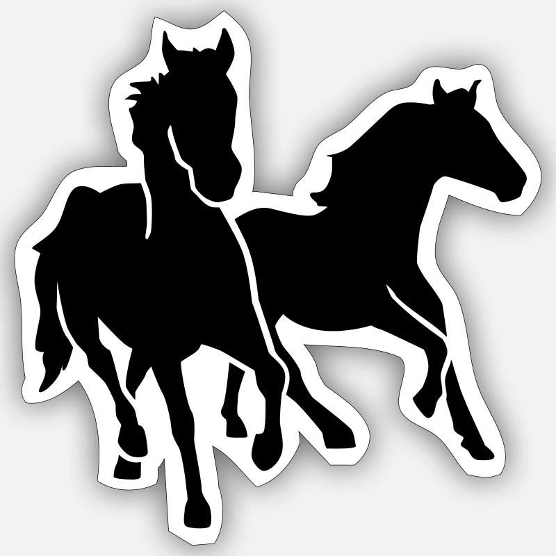 Pferde - Sticker Größe S (10 x 10 cm) - Mattweiß
