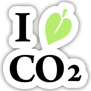 i love co2 - Sticker Größe S (10 x 10 cm) - Mattweiß - Vorne