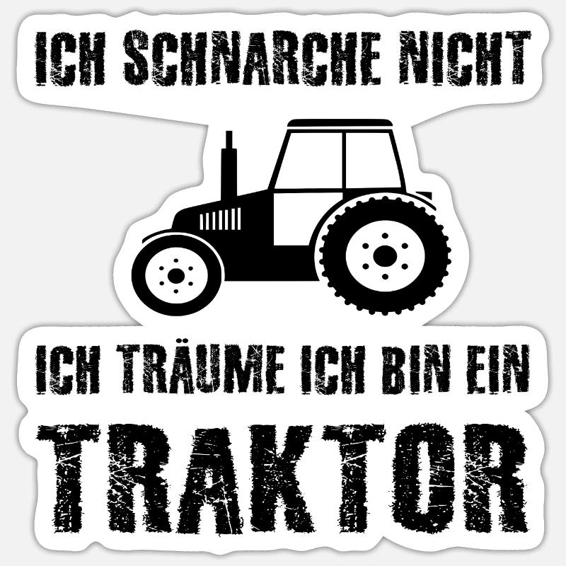Traktor - Sticker Größe S (10 x 10 cm) - Mattweiß