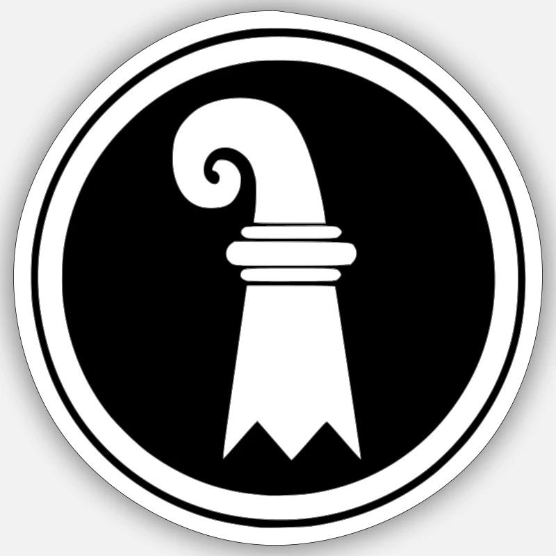 Drapeau de Bâle en cercle Sticker taille S (10 x 10 cm)