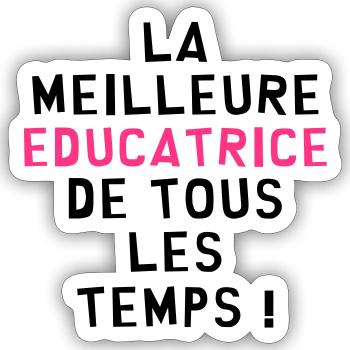 Education / Educateur / Educatrice / Ecole / Prof - Sticker taille S (10 x 10 cm) - blanc mat - Devant