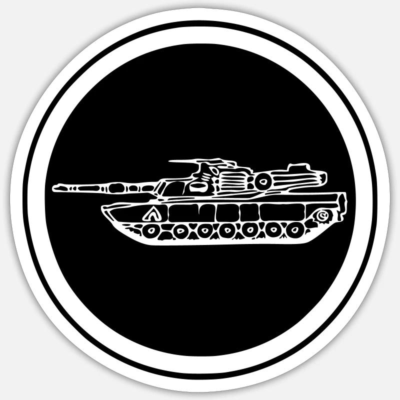 Tank M1 Abrams Circle - Sticker size S (10 x 10 cm) - white matte