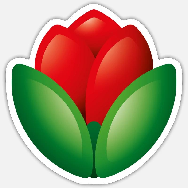 Smiley Flower Tulip - Sticker taille S (10 x 10 cm) - blanc mat