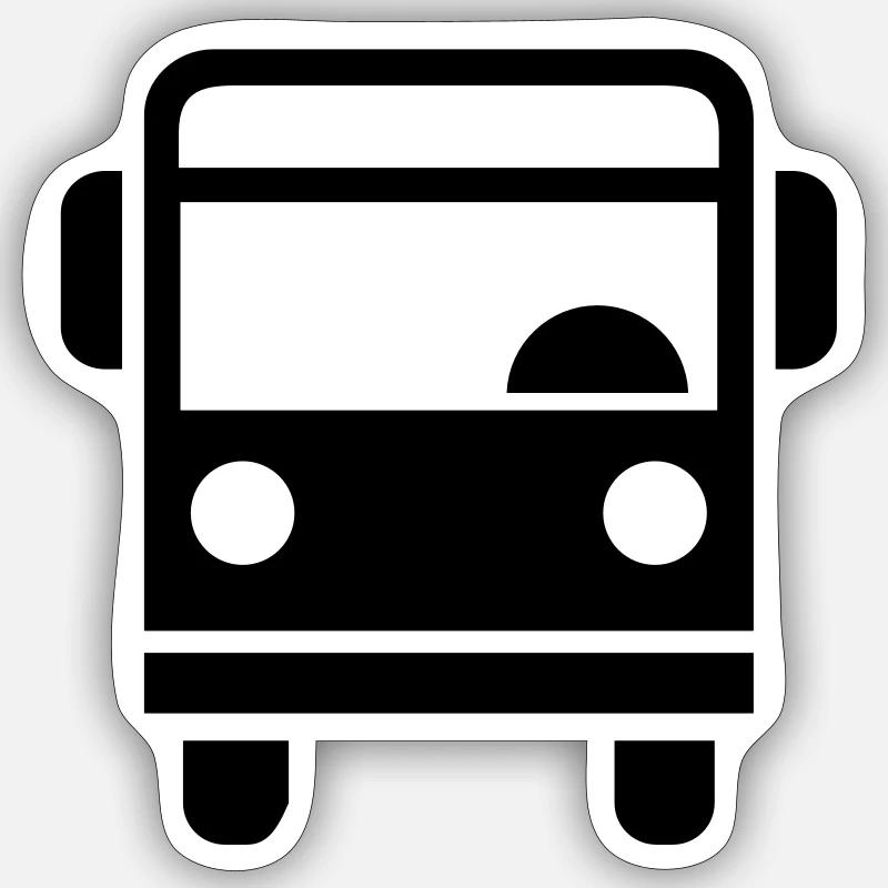 Bus - Sticker size S (10 x 10 cm) - white matte