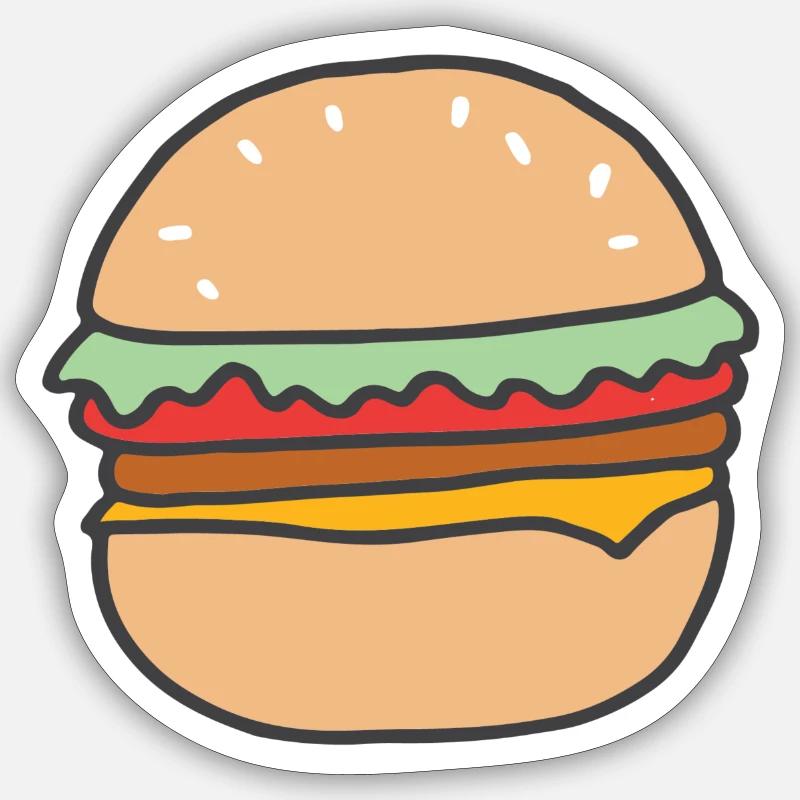 BURGER - Sticker size S (10 x 10 cm) - white matte