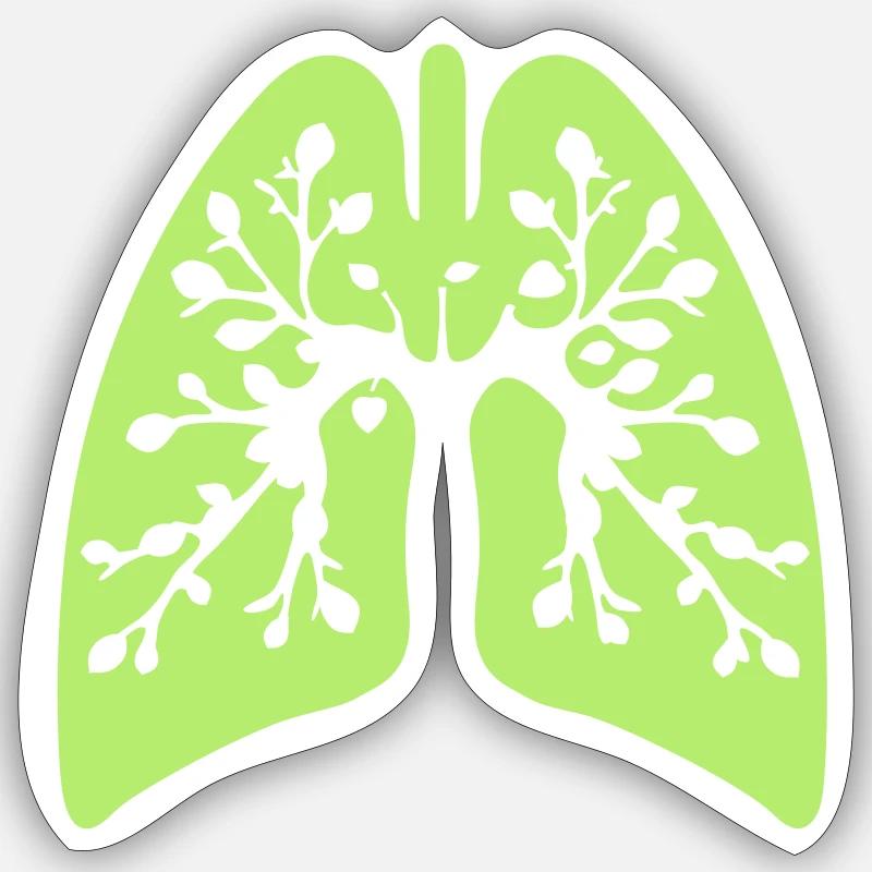 Green lung - Sticker size S (10 x 10 cm) - white matte