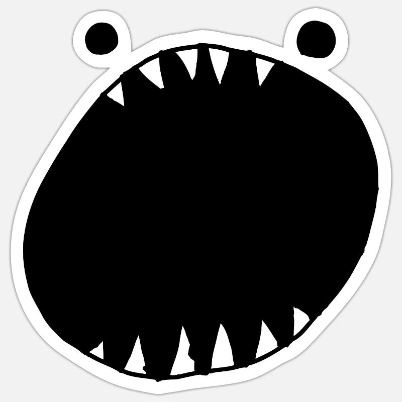 monstre - Sticker taille S (10 x 10 cm) - blanc mat